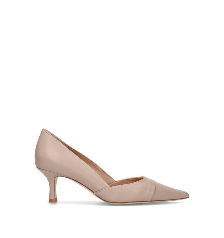 REBECCA VAN DIK Décolleté donna taupe in pelle