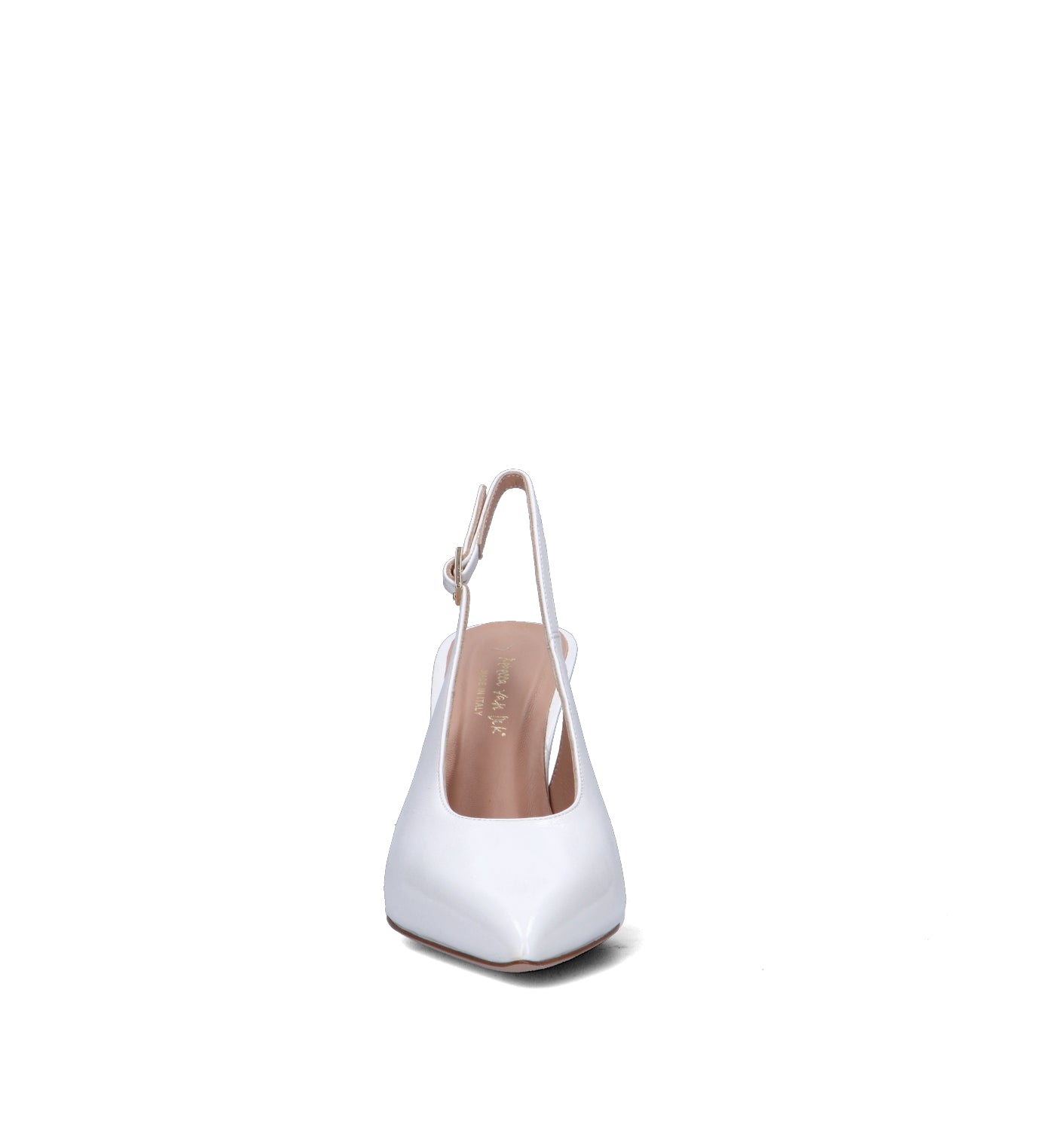 REBECCA VAN DIK Slingback donna bianca in pelle