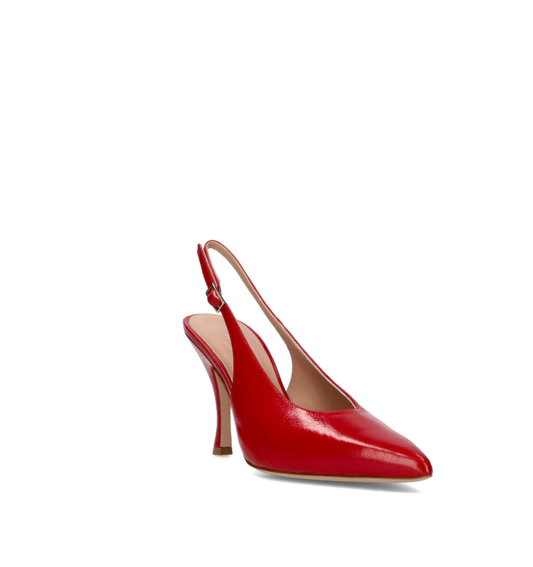 REBECCA VAN DIK Slingback donna rossa in pelle