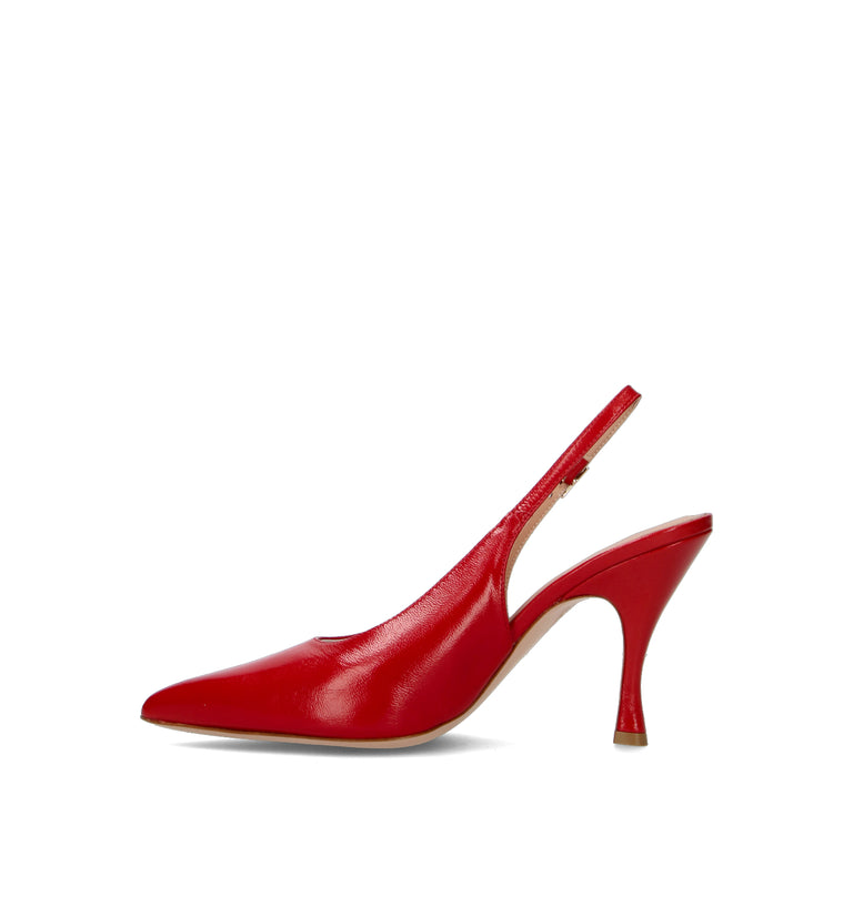 REBECCA VAN DIK Slingback donna rossa in pelle