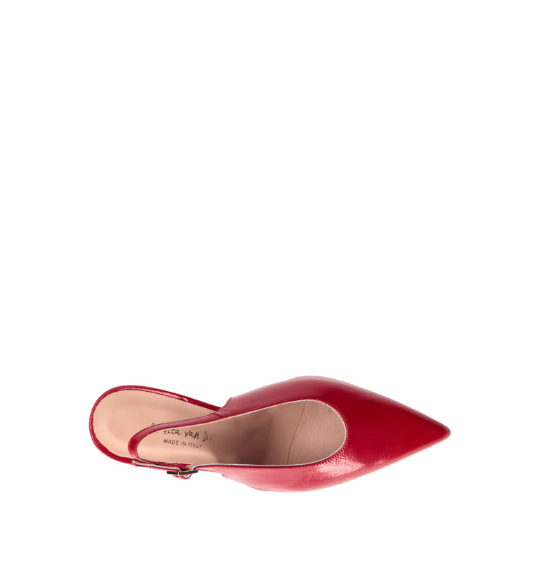 REBECCA VAN DIK Slingback donna rossa in pelle