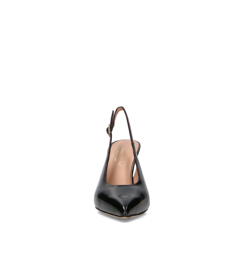 REBECCA VAN DIK Slingback donna nera in pelle