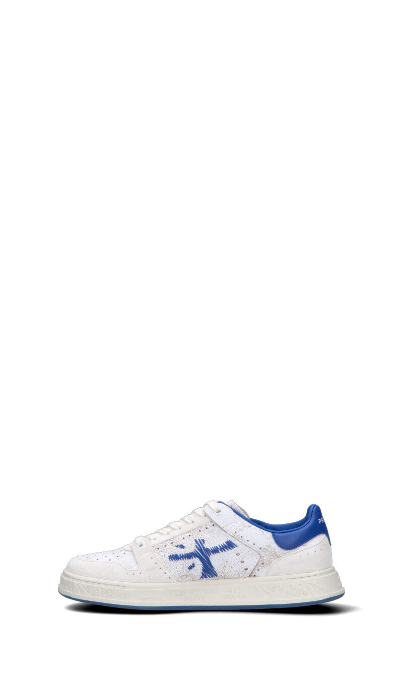 PREMIATA Sneaker uomo bianca/blu in pelle