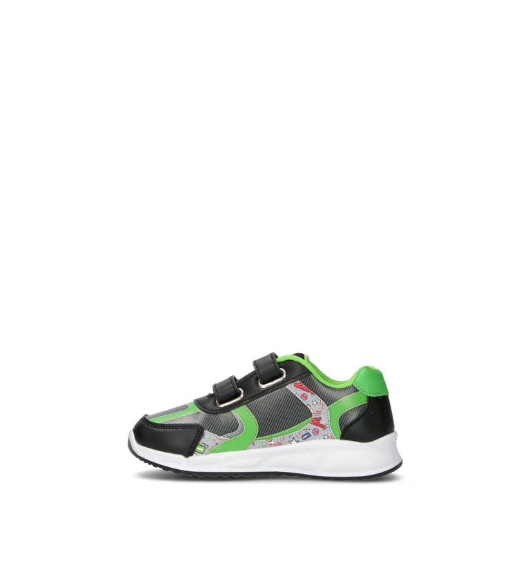DISNEY Sneaker bimbo nera/verde con luci