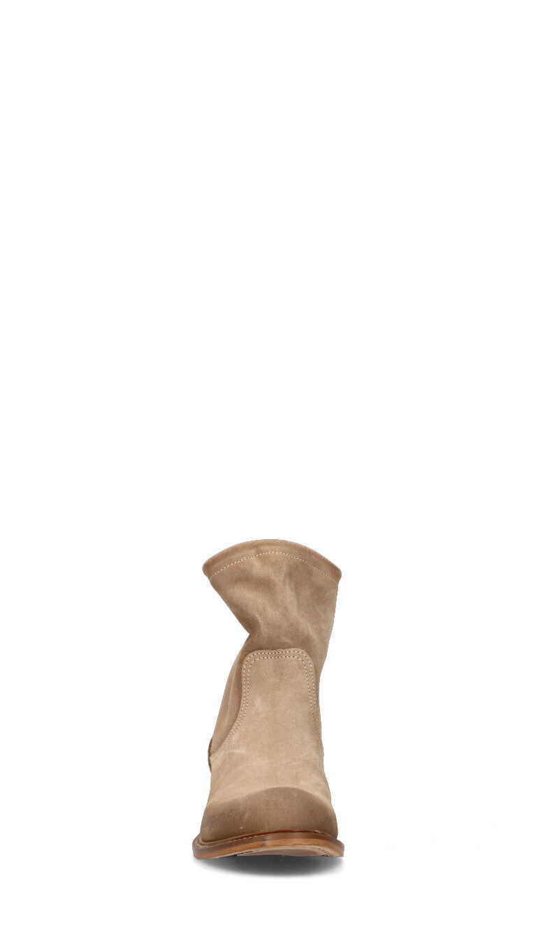 RABARBARO  Tronchetto donna taupe in suede