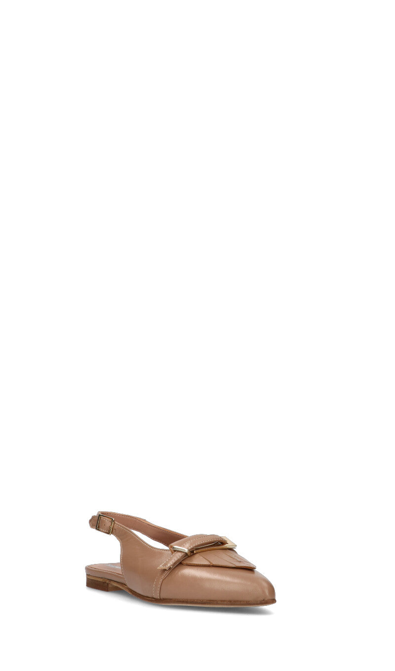 RABARBARO  Slingback donna castoro in pelle
