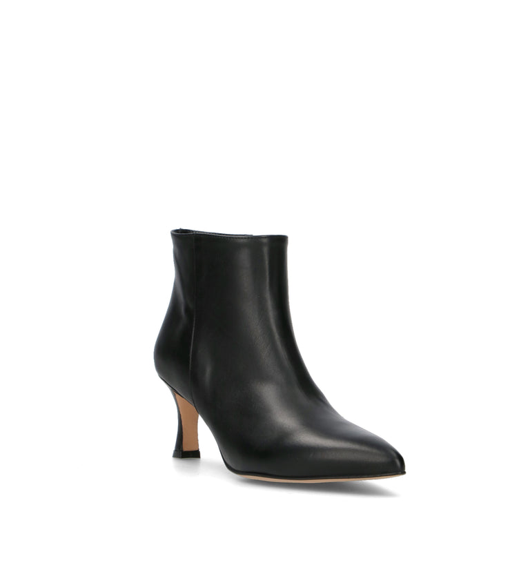 RABARBARO Tronchetto donna nero in pelle