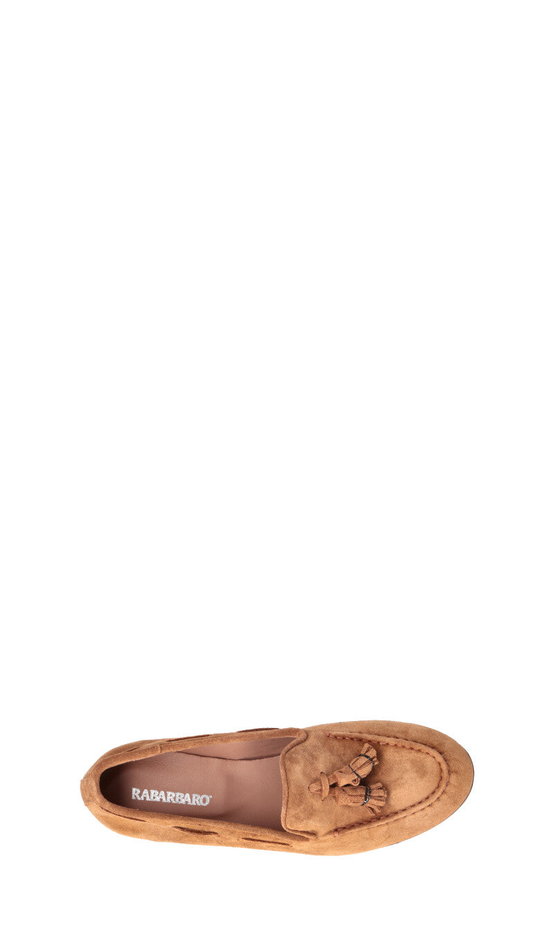 RABARBARO  Mocassino donna cuoio in suede