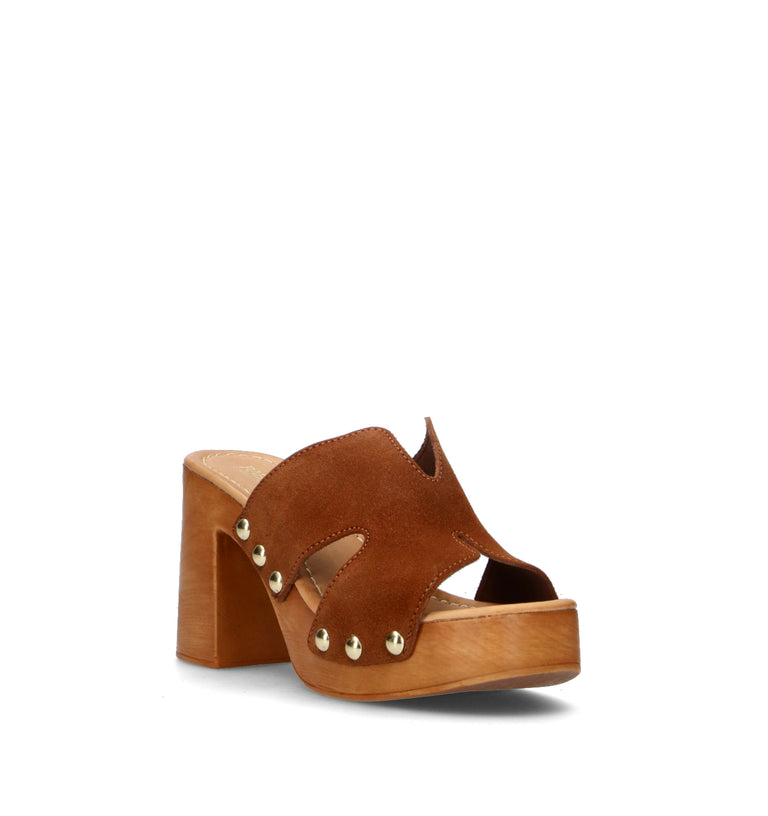 RABARBARO Sandalo donna cuoio in suede