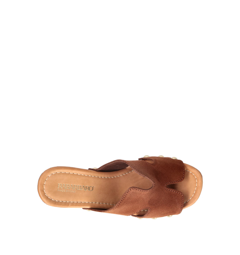 RABARBARO Sandalo donna cuoio in suede