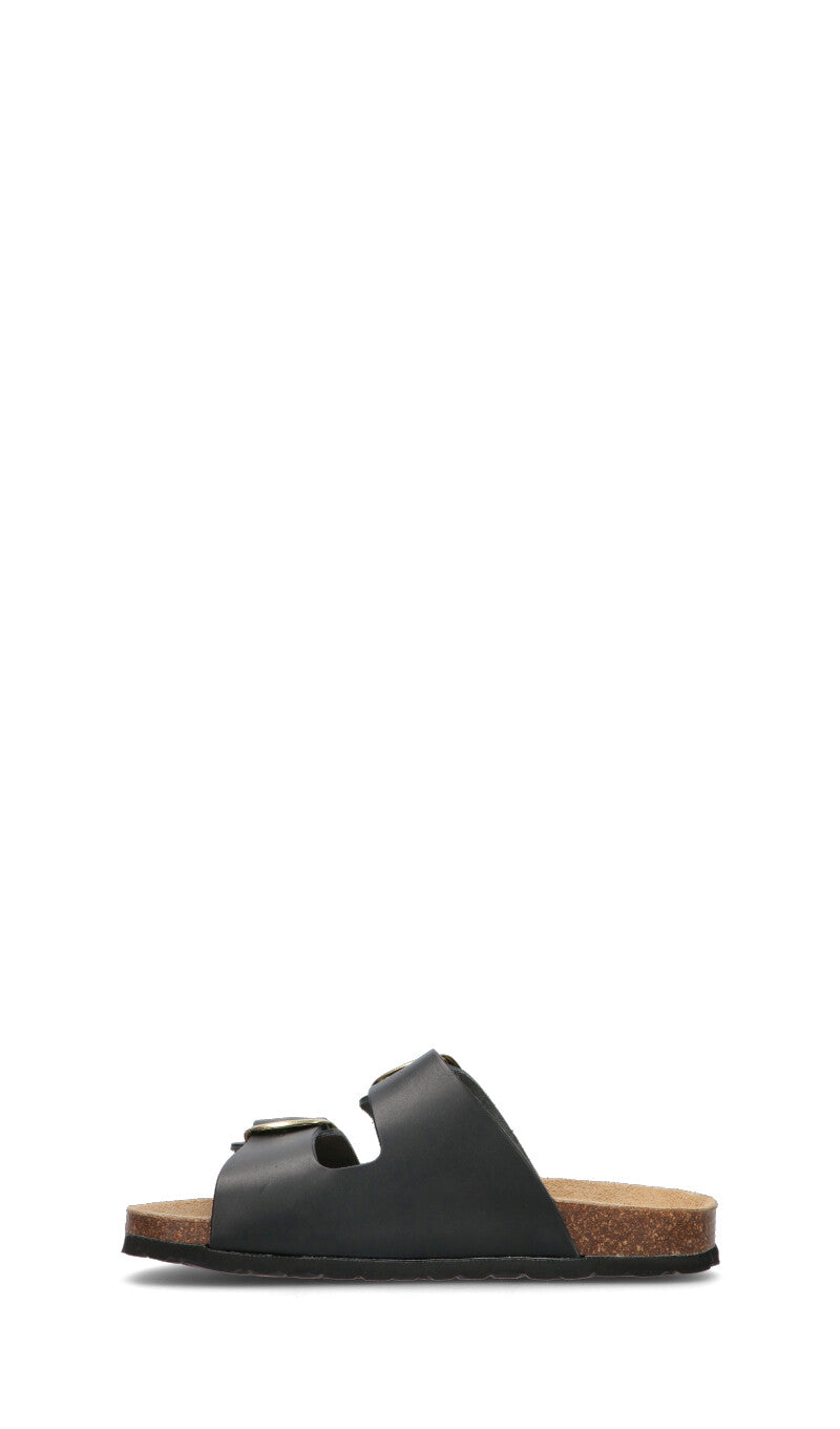 RABARBARO Ciabatta donna nera in suede