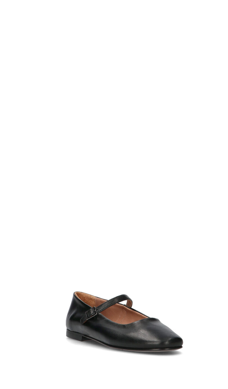 RABARBARO  Ballerina donna nera in pelle