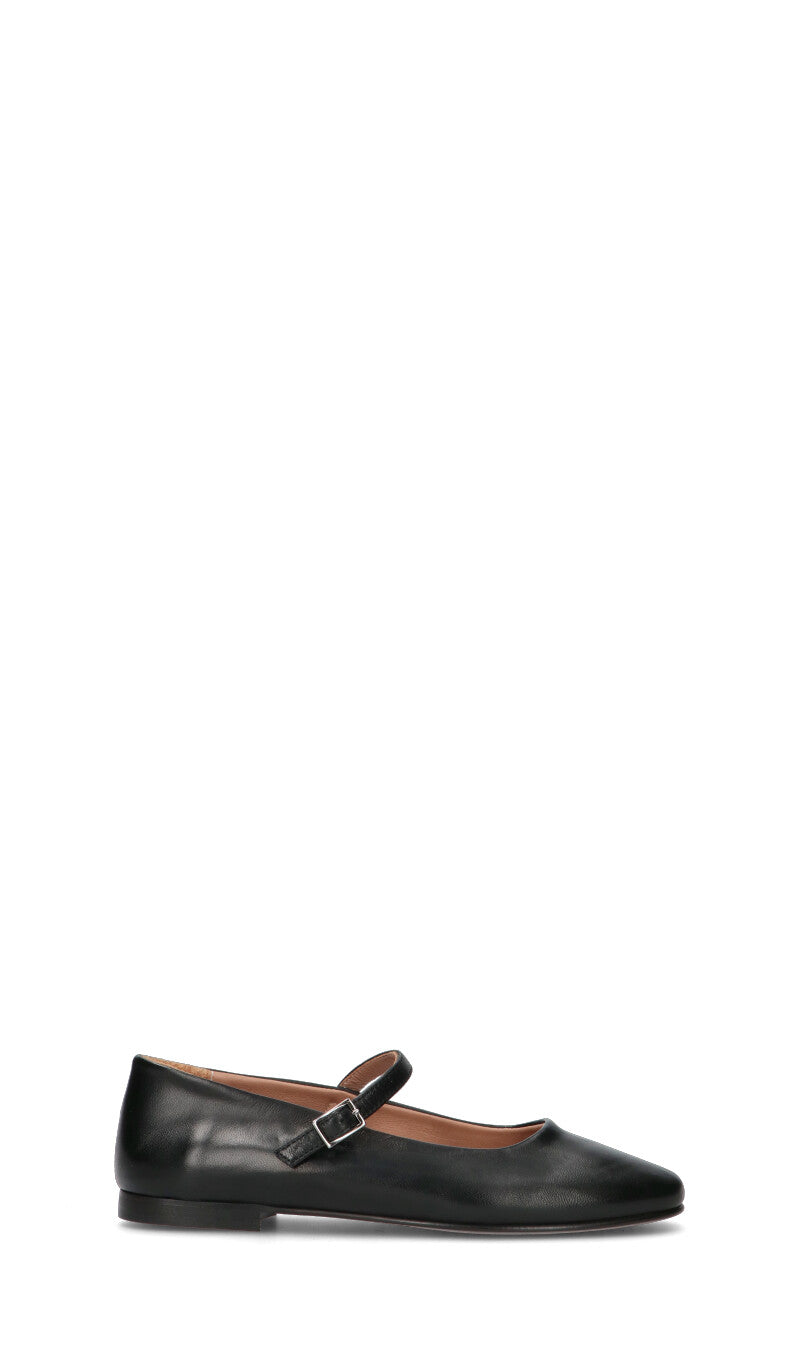 RABARBARO  Ballerina donna nera in pelle