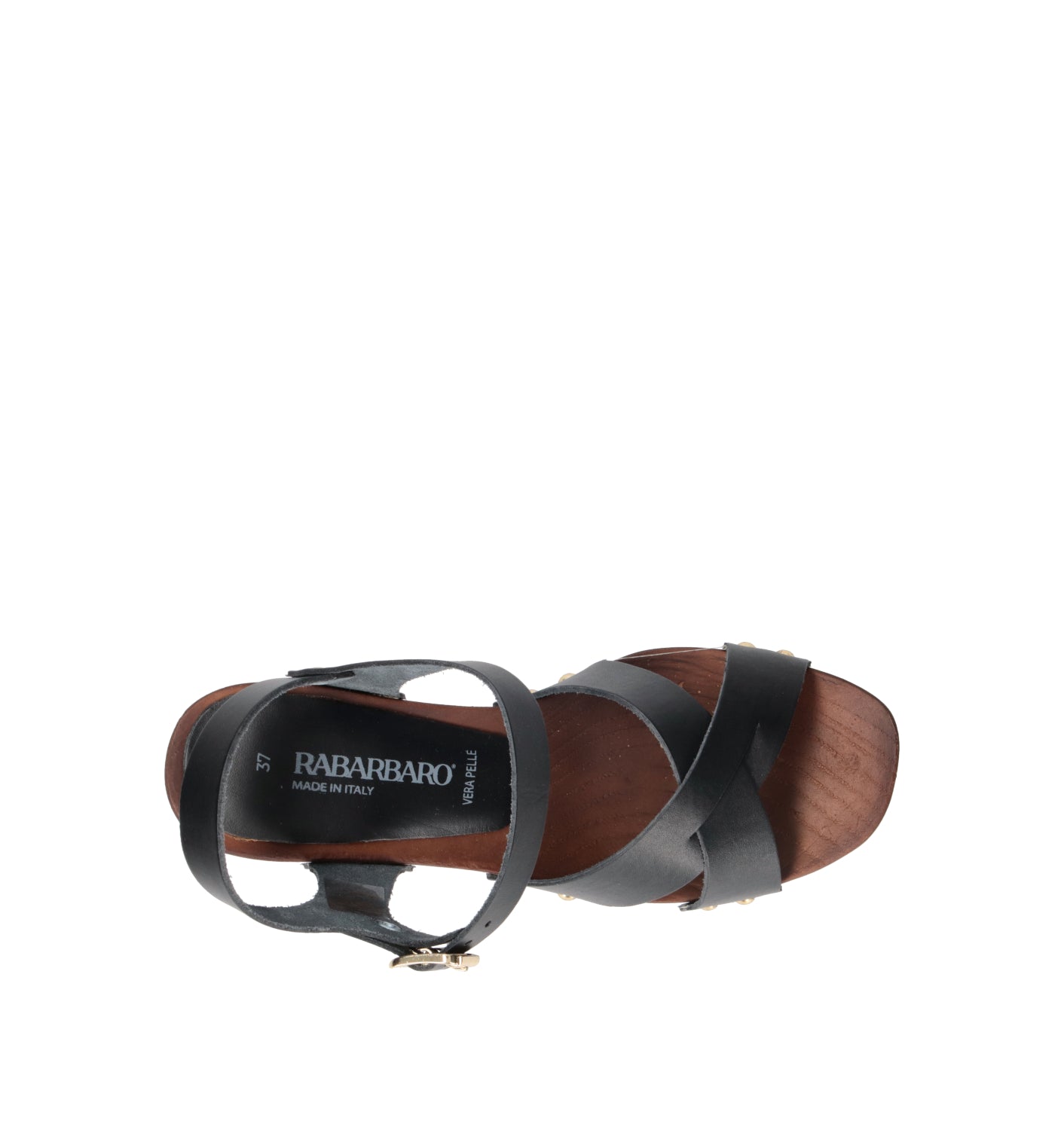 RABARBARO Sandalo donna nero in pelle