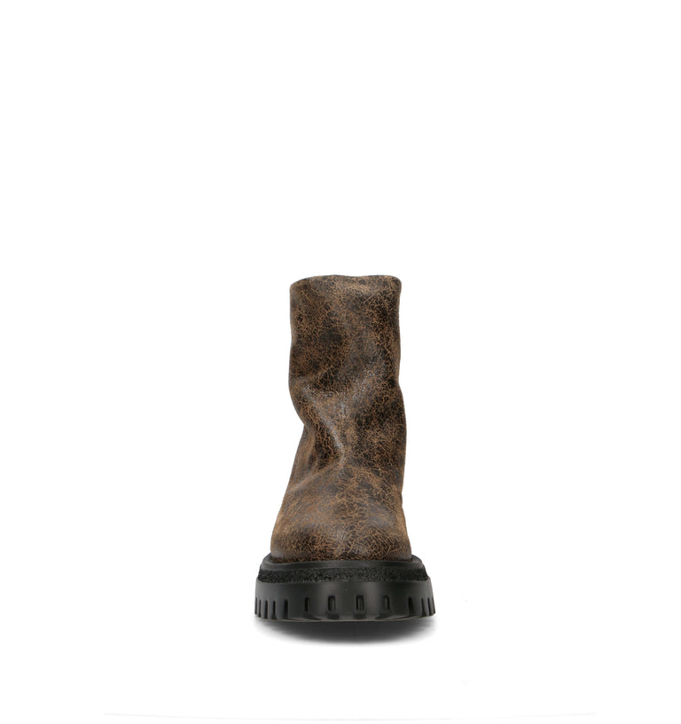 HALMANERA Tronchetto donna marrone in pelle