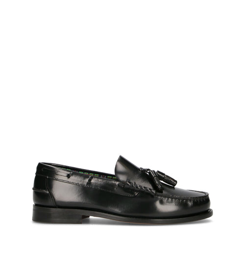 SAXONE Mocassino uomo nero in pelle