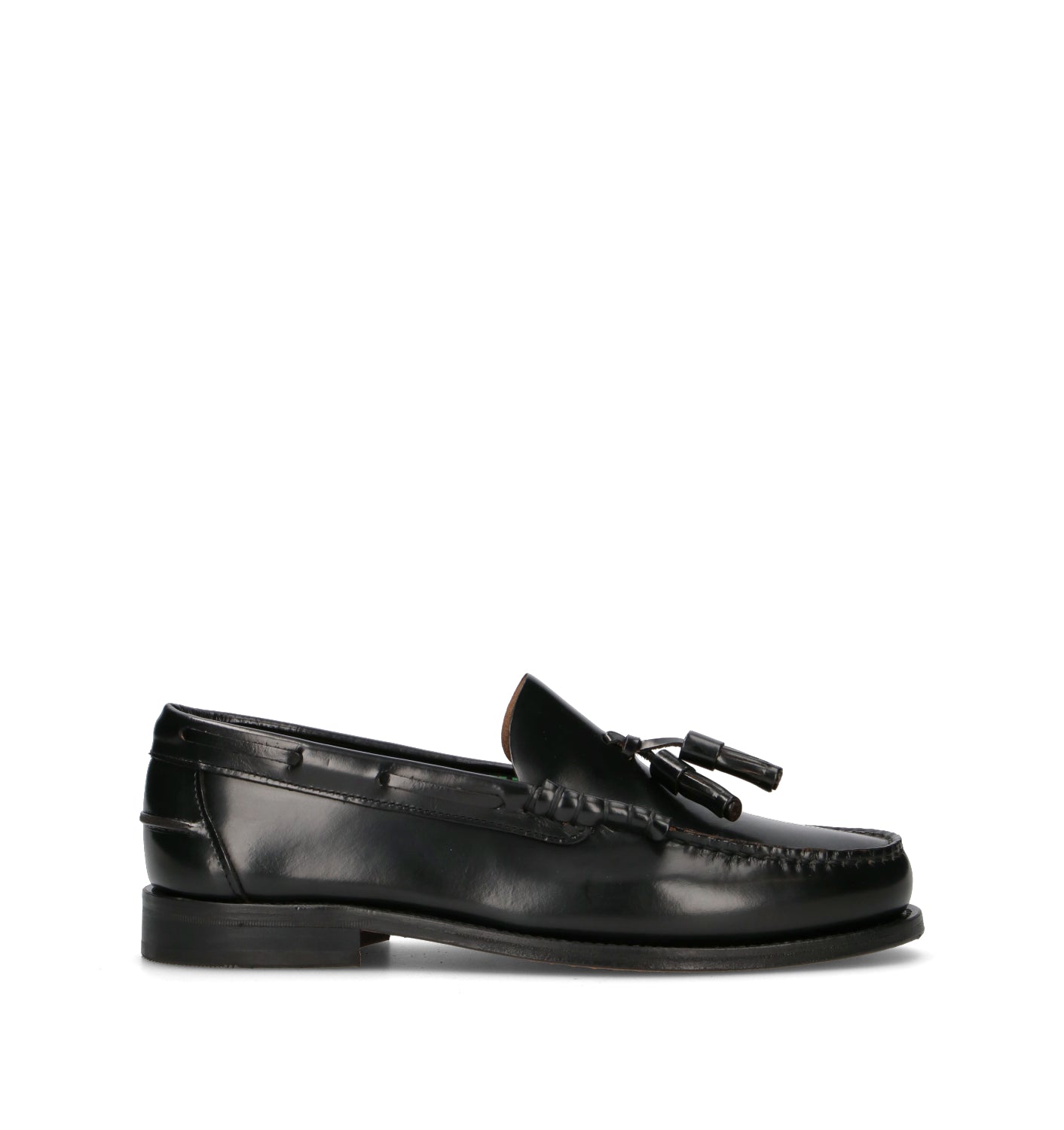 SAXONE Mocassino uomo nero in pelle