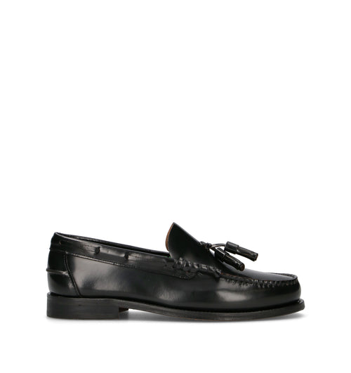 SAXONE Mocassino uomo nero in pelle