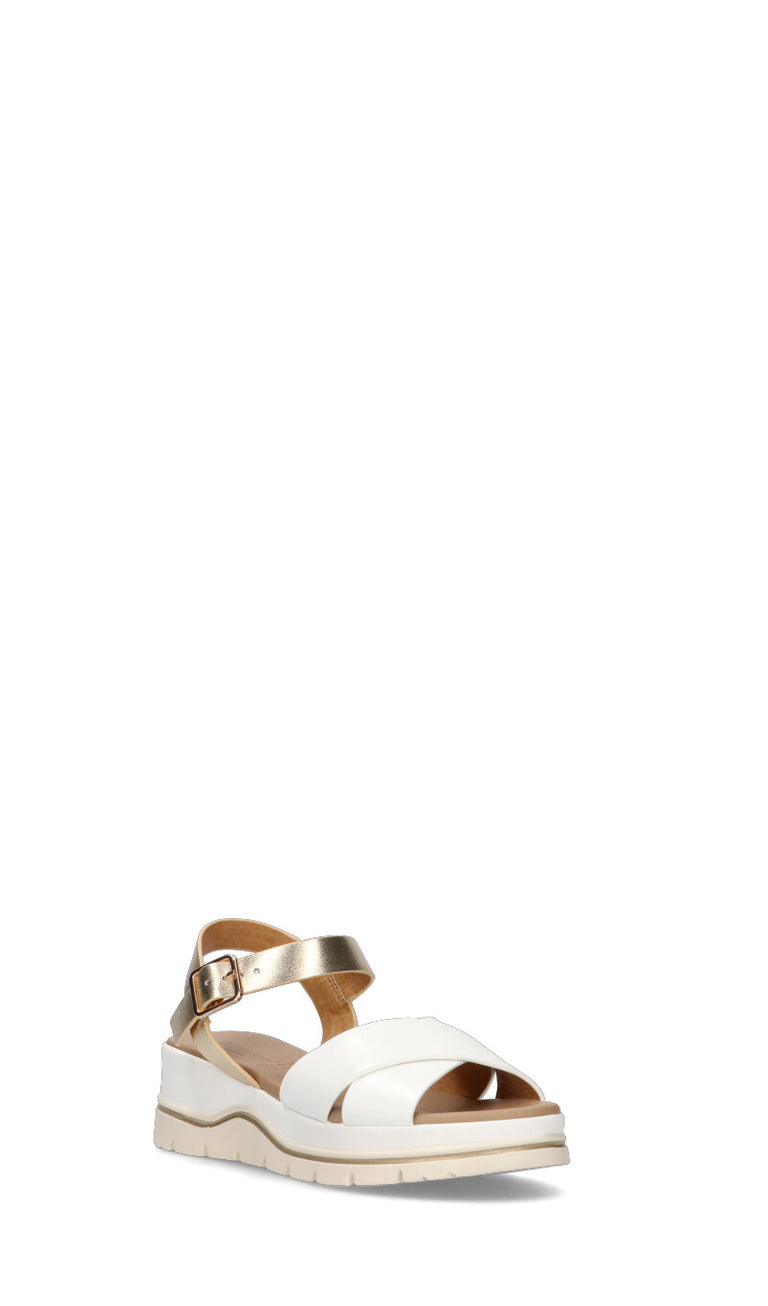ROBERTA GINEPRI Sandalo donna bianco/oro in pelle