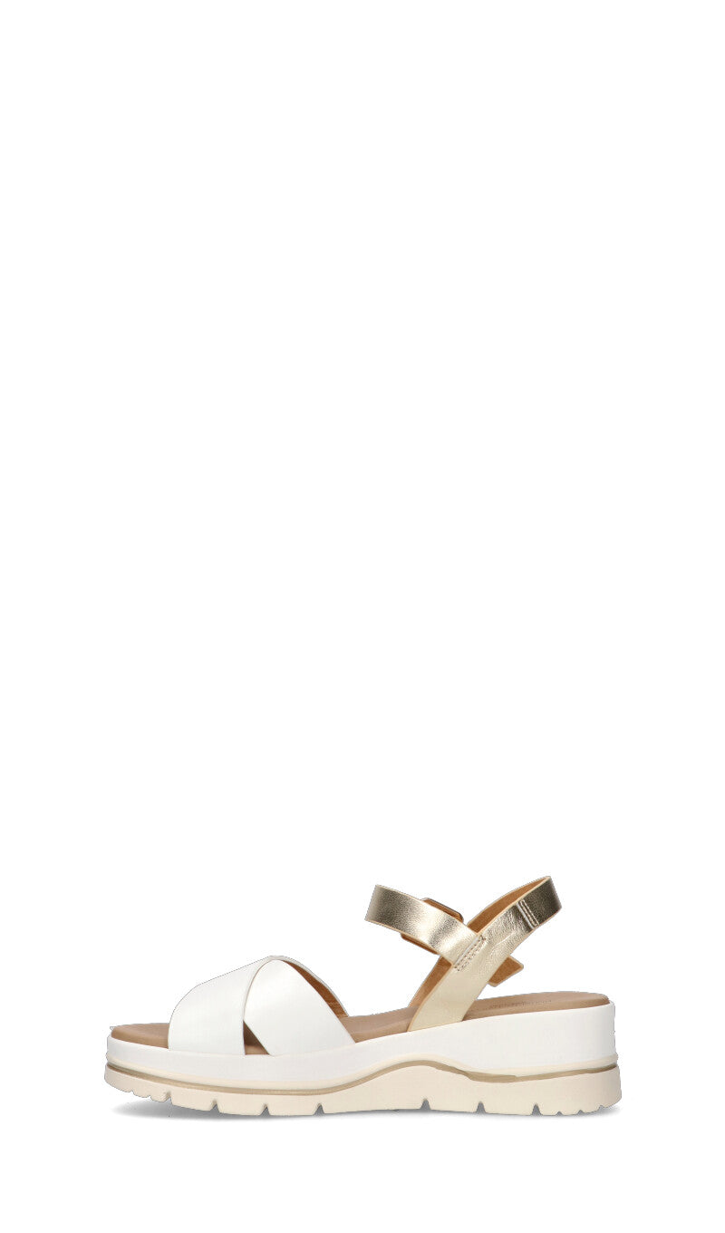 ROBERTA GINEPRI Sandalo donna bianco/oro in pelle