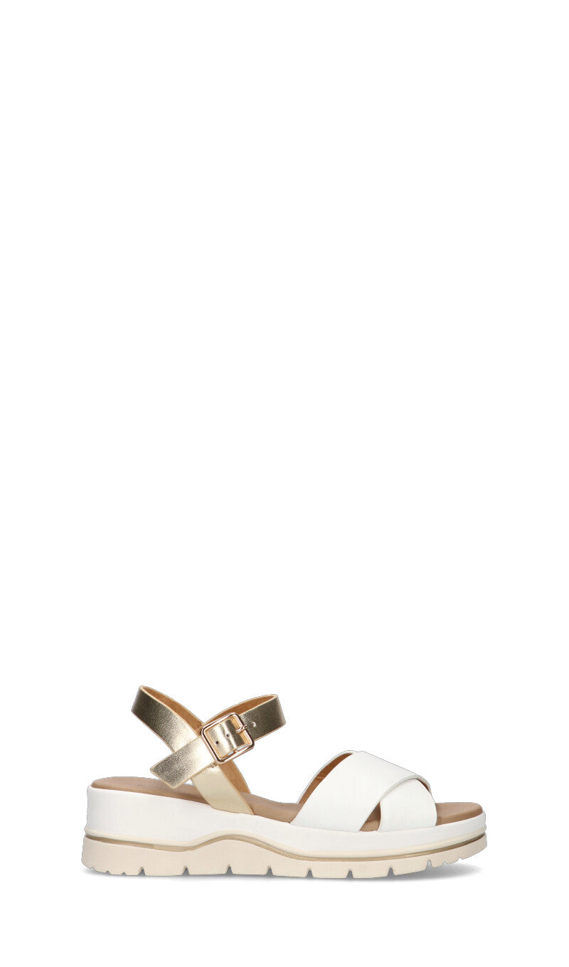 ROBERTA GINEPRI Sandalo donna bianco/oro in pelle