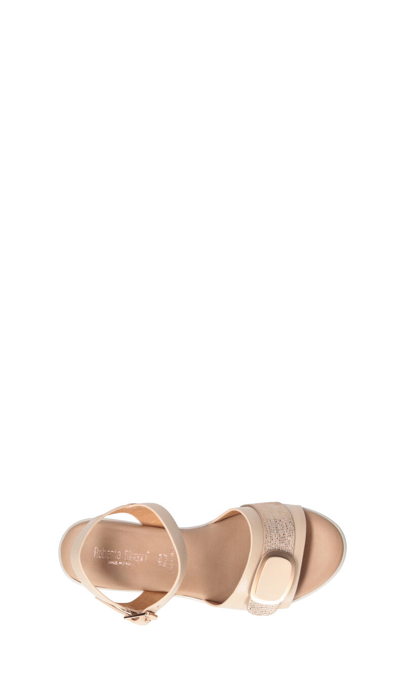 ROBERTA GINEPRI Sandalo donna beige in pelle