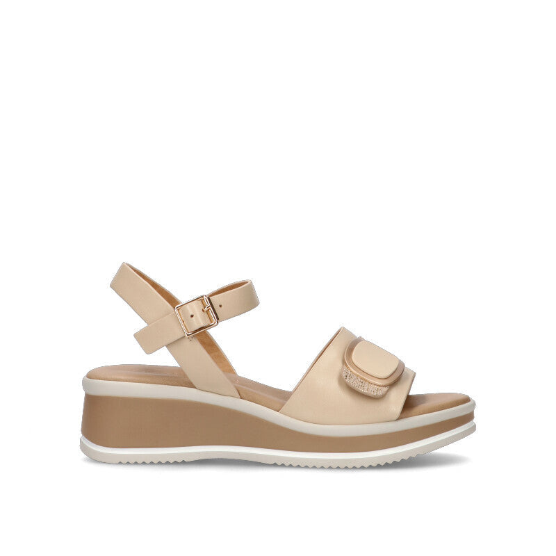 ROBERTA GINEPRI Sandalo donna beige in pelle