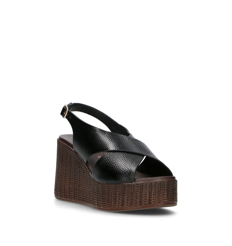 ROBERTA GINEPRI Sandalo donna nero in pelle