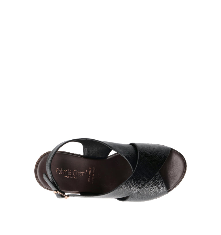 ROBERTA GINEPRI Sandalo donna nero in pelle