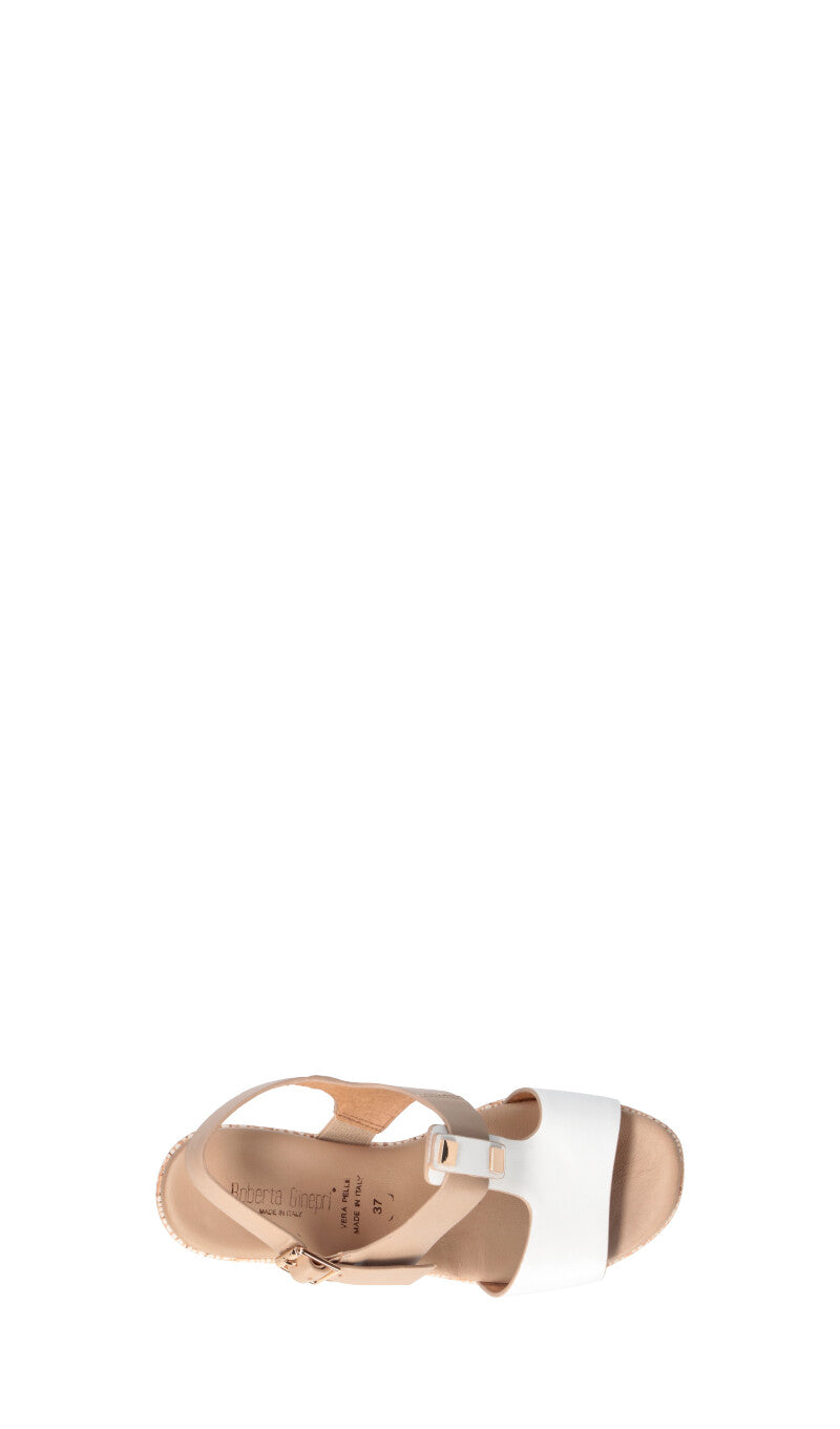 ROBERTA GINEPRI Sandalo donna beige/bianco in pelle