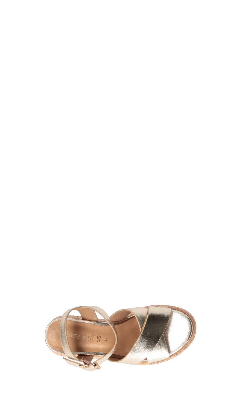 ROBERTA GINEPRI Sandalo donna platino in pelle