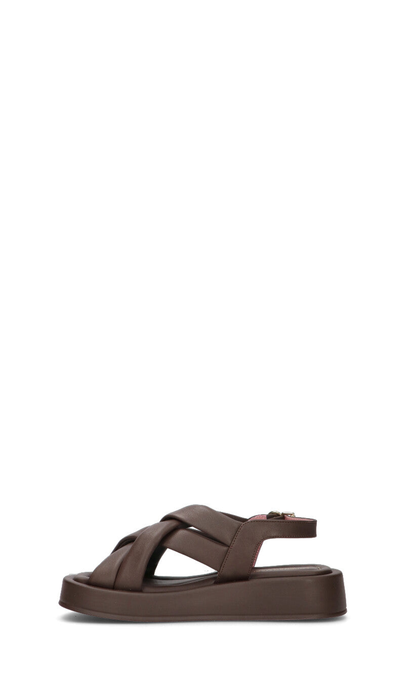 LORENZO MARI Sandalo donna cioccolato in pelle
