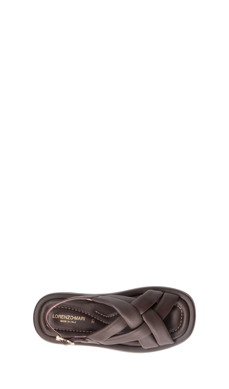 LORENZO MARI Sandalo donna cioccolato in pelle