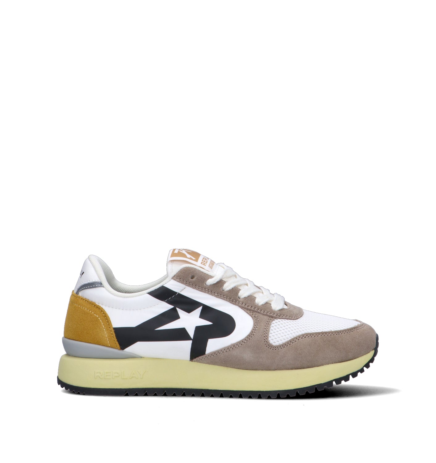 REPLAY Sneaker uomo bianca in tessuto e materiale sintetico. Il design dinamico è caratterizzato da