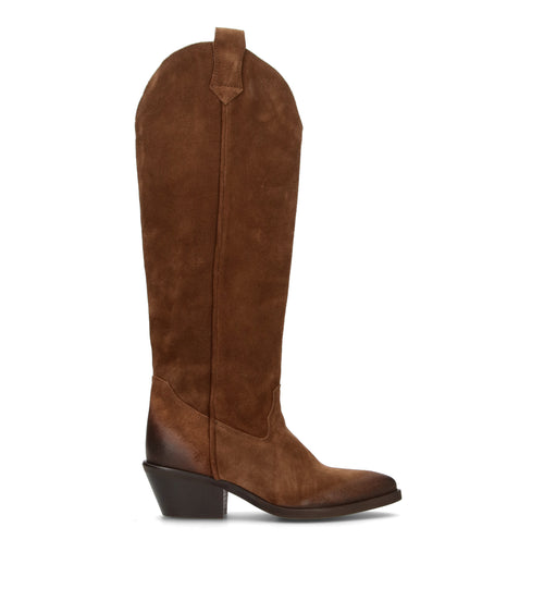 REBECCA VAN DIK Stivale donna marrone in suede