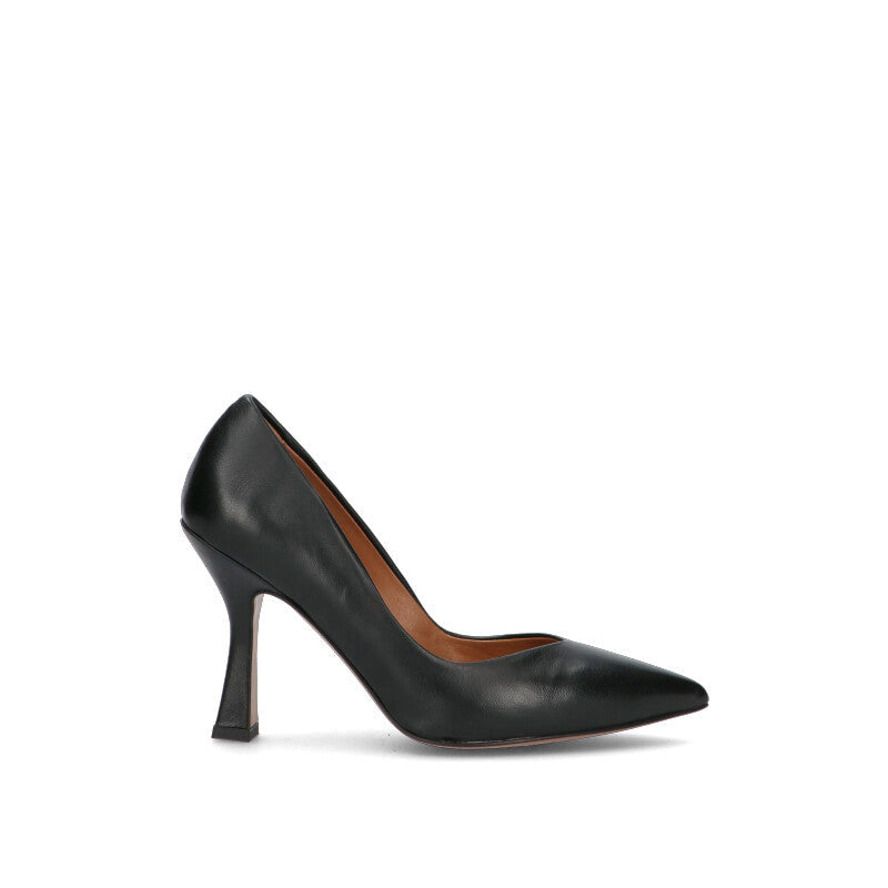 REBECCA VAN DIK Décolleté donna nero in pelle