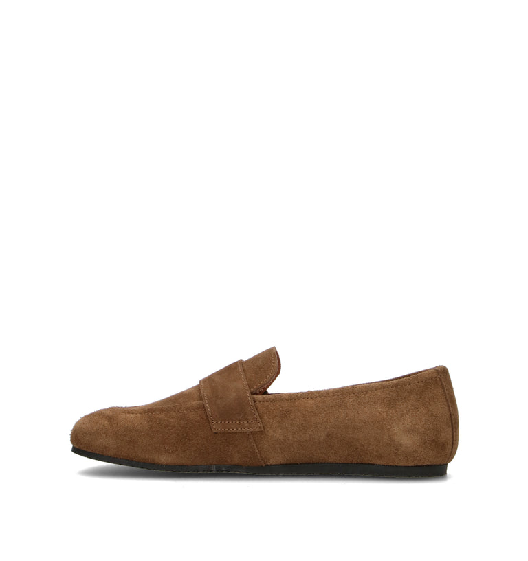 REBECCA VAN DIK Mocassino donna taupe in suede