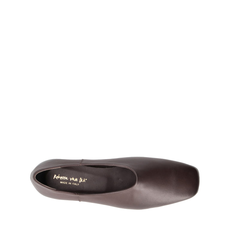 REBECCA VAN DIK Ballerina donna marrone in pelle