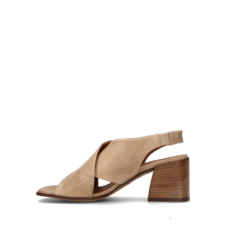 REBECCA VAN DIK Sandalo donna beige in pelle
