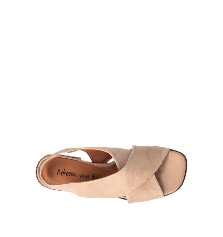 REBECCA VAN DIK Sandalo donna beige in pelle