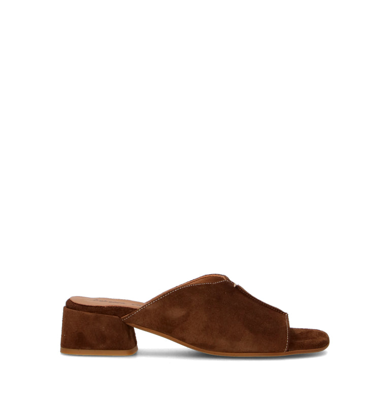 REBECCA VAN DIK Sandalo donna marrone in suede