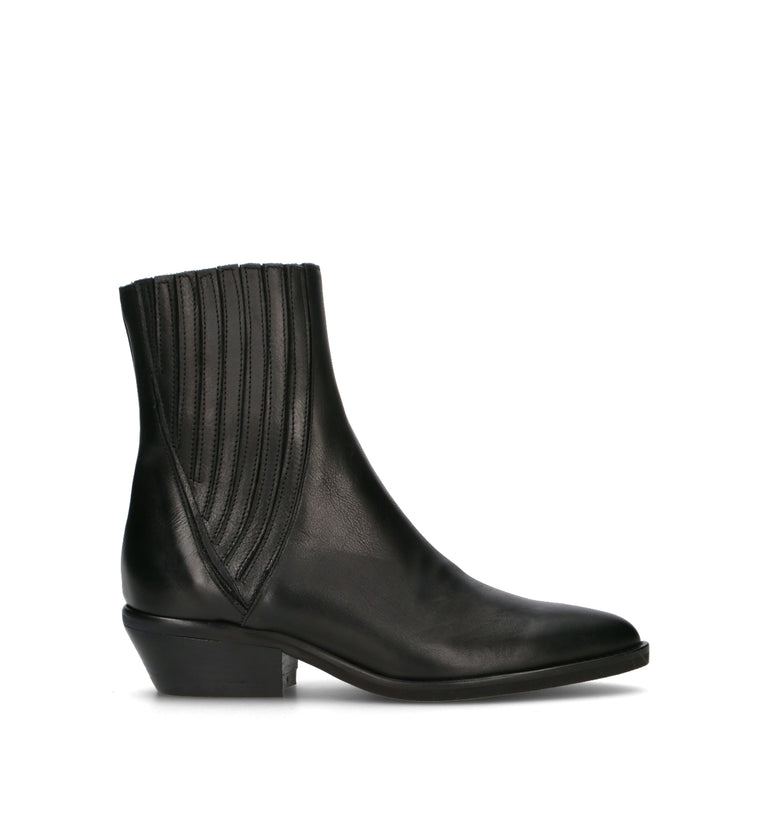 REBECCA VAN DIK Tronchetto donna nero in pelle