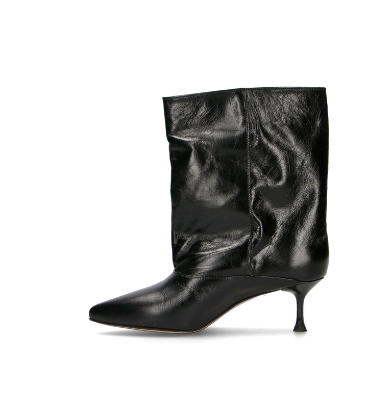 REBECCA VAN DIK Tronchetto donna nero in pelle