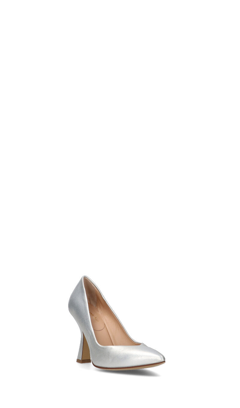 REBECCA VAN DIK Décolleté donna argento in pelle