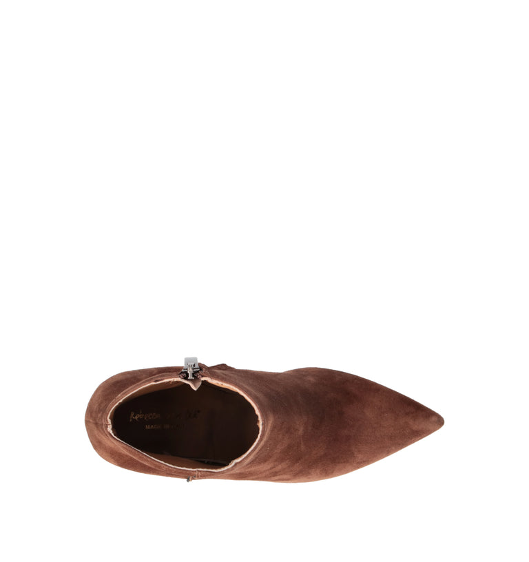REBECCA VAN DIK Tronchetto donna marrone in suede