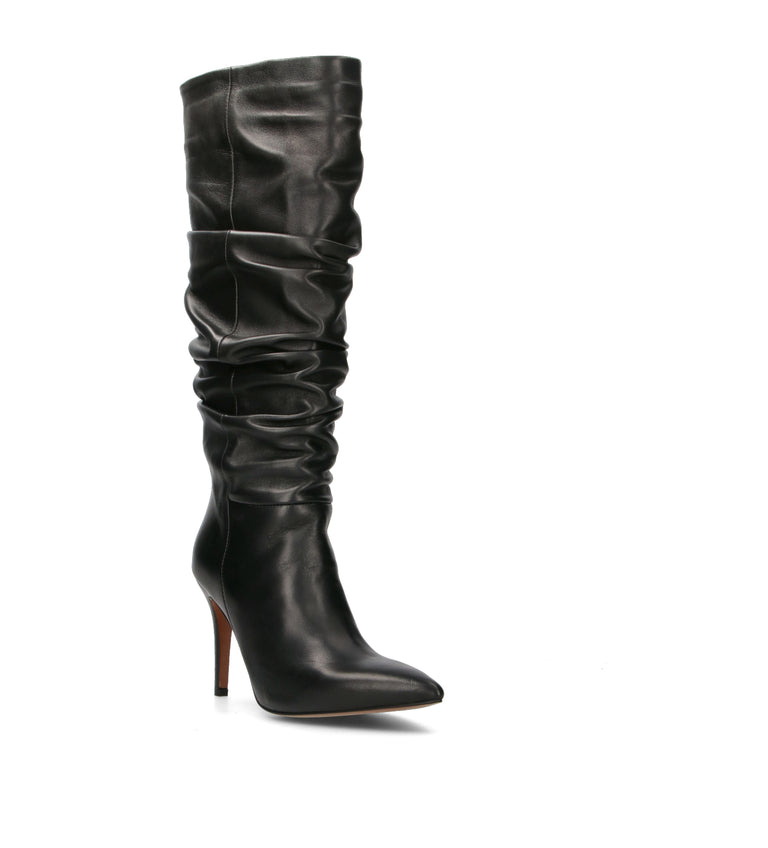 REBECCA VAN DIK Stivale donna nero in pelle.