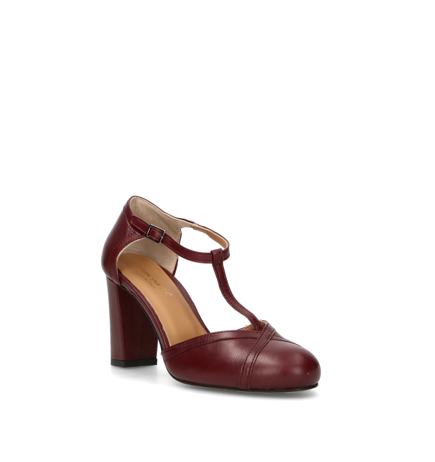 REBECCA VAN DIK Décolleté donna bordeaux in pelle