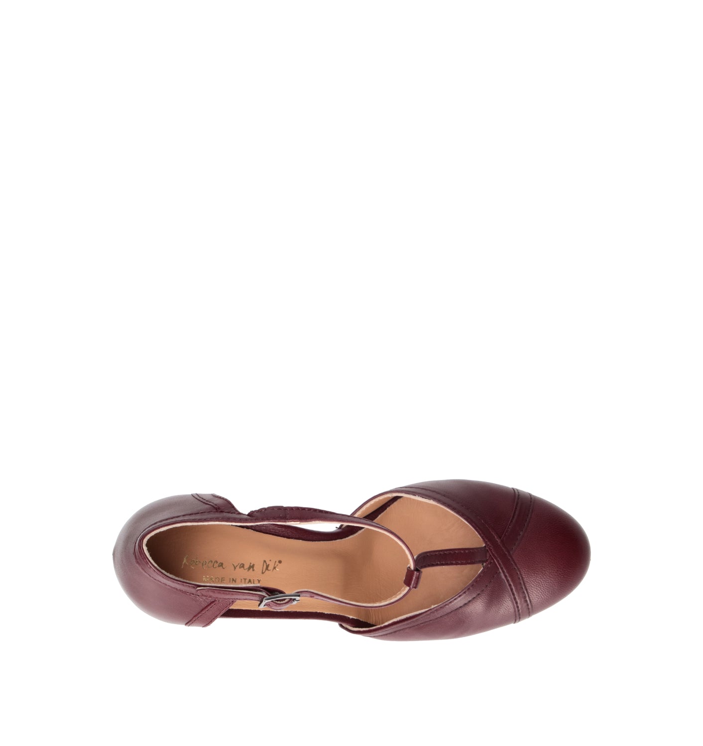 REBECCA VAN DIK Décolleté donna bordeaux in pelle