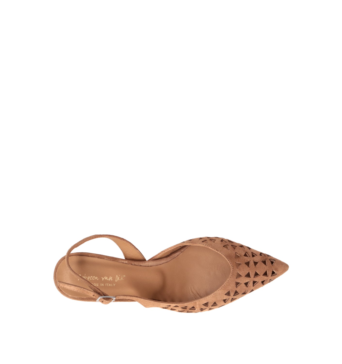 REBECCA VAN DIK Slingback donna marrone in suede