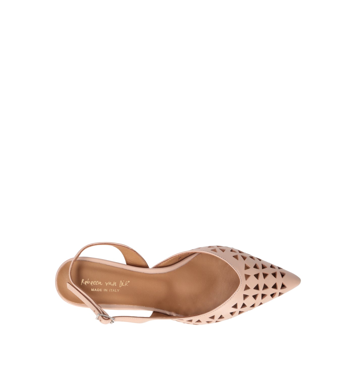 REBECCA VAN DIK Slingback donna nude in pelle